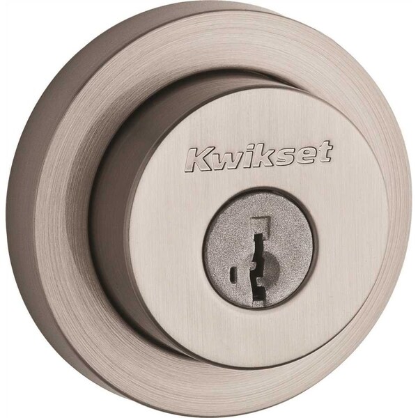 Milan Round Single Cylinder Deadbolt SmartKey W/ RCAL Latch and RCS Strike Satin Nickel Finish